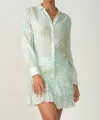 Elan Rose Tie-dye Button Down In Aloe Td In Multi