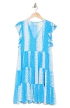 Elan Ruffle Tiered Cover-up Dress In Blue Bright Kenya