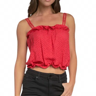 Elan Ruffled Tank Top In Red