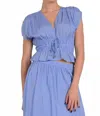 Elan Sahara Short Sleeves Top In Blue In Blue