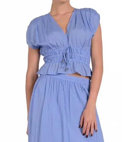 ELAN SAHARA SHORT SLEEVES TOP IN BLUE