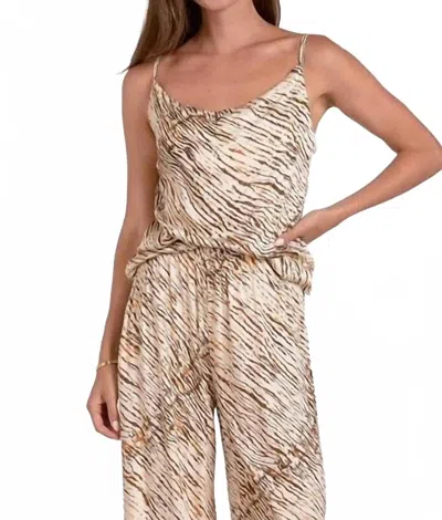 Elan Sahara Silky Tank Top In Sand In Brown