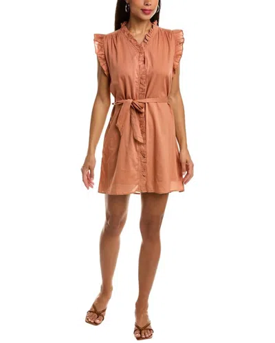 Elan Sandstone Ruffle Dress In Brown