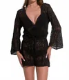 Elan Sara Romper Coverup In Black In Black