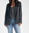 Shop Elan Satin Blazer In Black In Grey