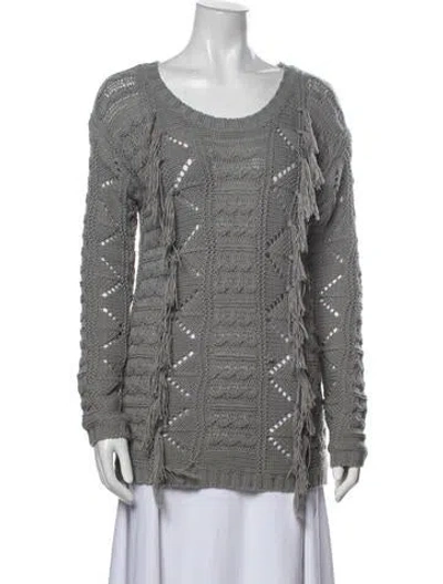 Pre-owned Elan Scoop Neck Sweater In Gray