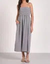 Elan Seersucker Midi Dress In Black