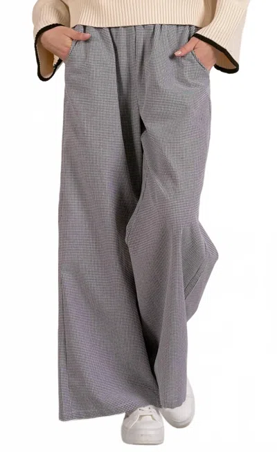 Elan Seersucker Pants In Black White