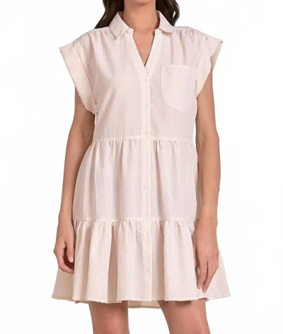 Elan Seersucker Shirt Dress In Tan In Neutral