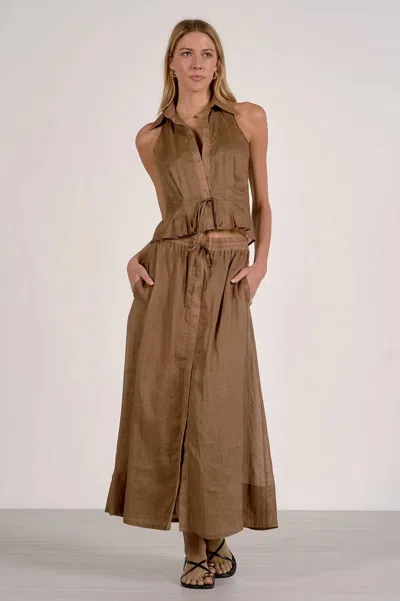 Elan Selene Maxi Skirt In Caramel In Brown