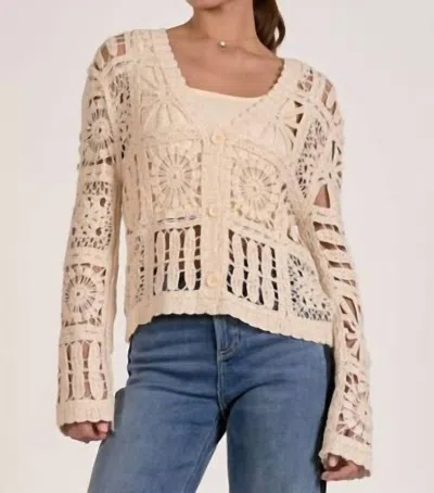 Elan Shay Button Front Cardigan In Natural In Neutral