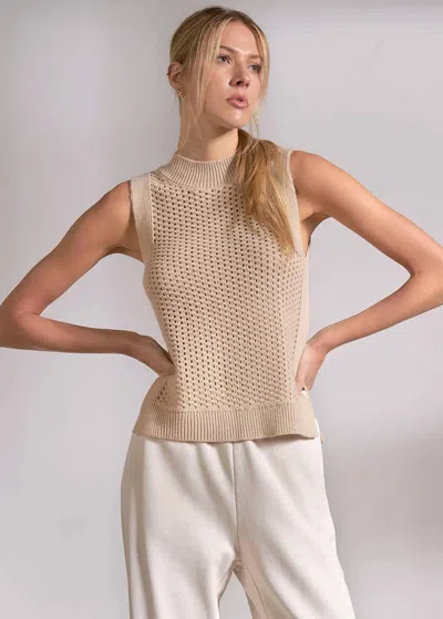 Elan Shayla Knit Tank Top In Sand In Neutral