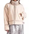 Elan Sherpa Bomber Jacket In White In Neutral
