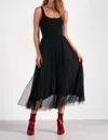 Elan Maxi Tank Tulle Dress In Black