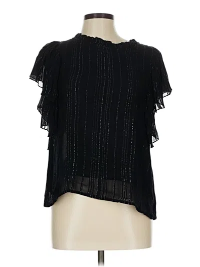 Elan Short Sleeve Blouse In Black