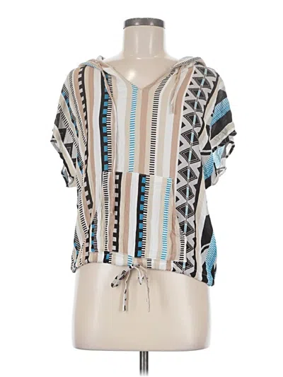 Pre-owned Elan Short Sleeve Blouse In Blue
