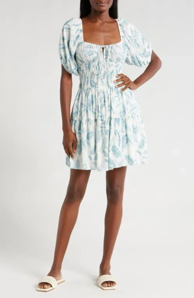 Elan Short Sleeve Cover-up Dress In Blue Lima