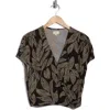 Elan Short Sleeve Crop Cover-up Top In Multi