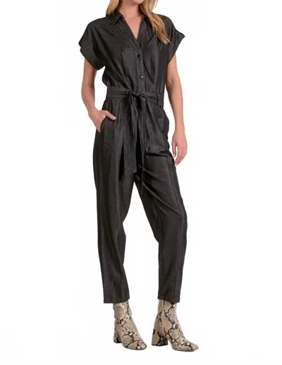 Elan Short Sleeve Jumpsuit In Black