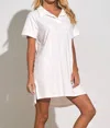 Elan Short Sleeve Polo Dress In White In White