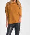 Elan Short Sleeve Turtleneck Sweater In Gold In Gold