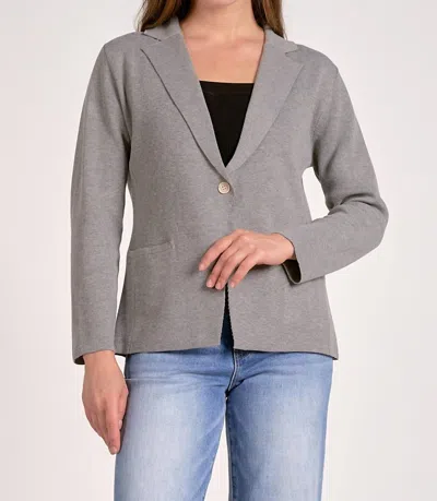 Elan Single Button Front Sweater Blazer In Grey In Gray
