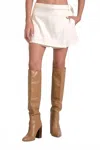 Elan Slanted Front Skort In Natural In White