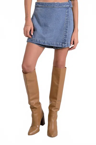 Elan Slanted Front Skort In Sapphire In Blue