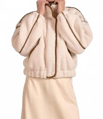 Elan Slate Sherpa Cozy Jacket In Off White In Multi
