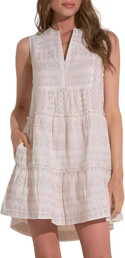 Elan Sleeveless A-line Mini Dress In Natural Arrow Print In Multi