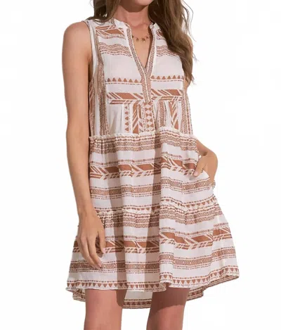 Elan Sleeveless Aztec Resort Dress In Beige In Neutral