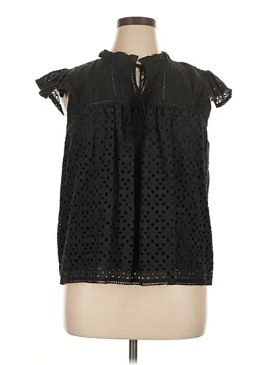 Pre-owned Elan Sleeveless Blouse In Black