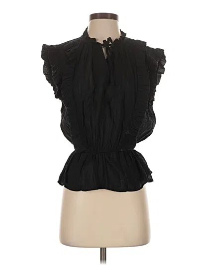 Pre-owned Elan Sleeveless Blouse In Black