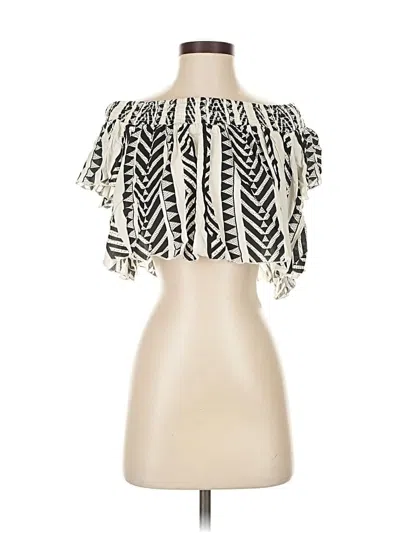 Pre-owned Elan Sleeveless Blouse In White