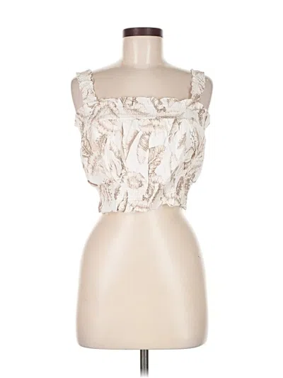 Pre-owned Elan Sleeveless Blouse In White