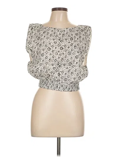 Pre-owned Elan Sleeveless Blouse In White