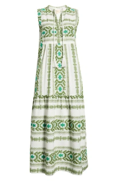 Elan Sleeveless Cotton Cover-up Midi Dress In Multi