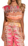 Elan Paisley Sleeveless Cover-up Top In Pink