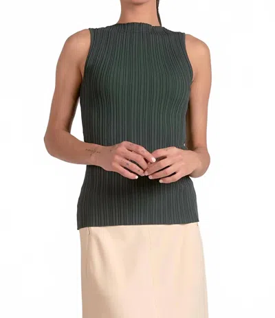 ELAN SLEEVELESS CREWNECK TOP IN PINE