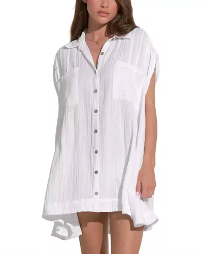 Elan Sleeveless Gauze Dress In White