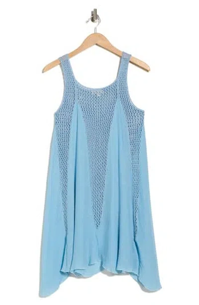 Elan Sleeveless Knit Cover-up Dress In Blue