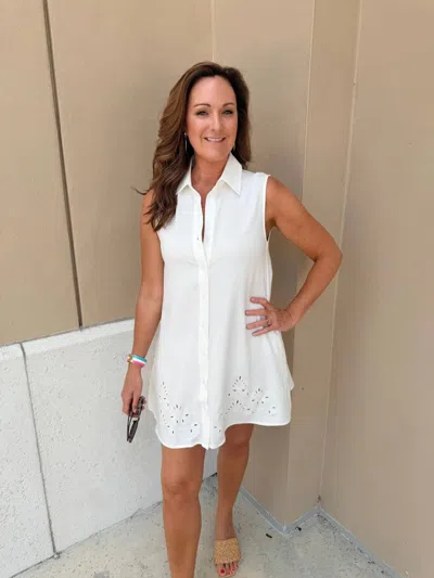 Elan Sleeveless Mini Dress In White