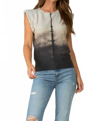 Elan Sleeveless Muscle Sweater In Stone Shibori Dyed In Multi