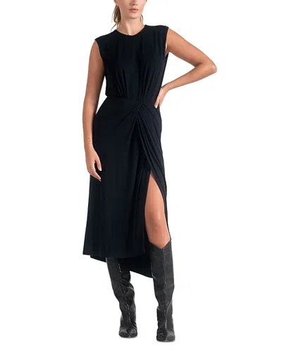 Elan Sleeveless Slit Front Skirt In Black