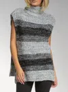 Elan Sleeveless Sweater In Black/grey Stripe In Multi