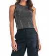 Elan Sleeveless Sweater Tank Top In Black In Black
