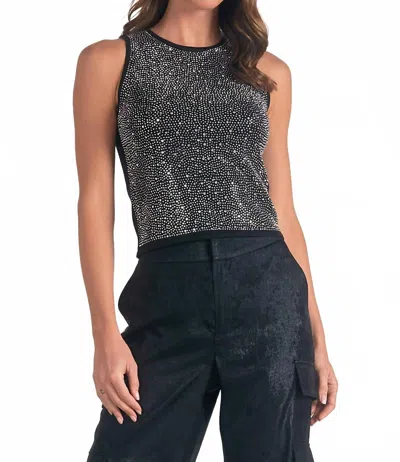 ELAN SLEEVELESS SWEATER TANK TOP IN BLACK