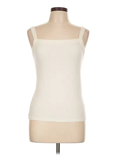 Pre-owned Elan Sleeveless Top Ivory Sweetheart Neckline Tops In White