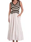 Elan Autumn Knit Dress In Black White In Multi