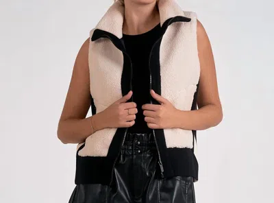 Elan Sleeveless Zip Up Vest In Beige In Neutral